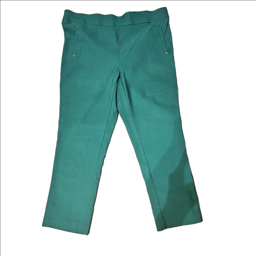 Crosbys Womens Teal Capri Pants Pull On Size 10